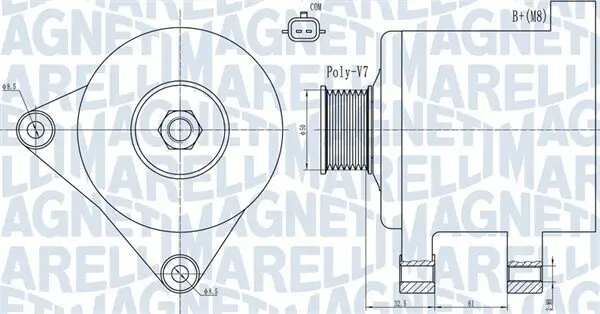 Generator 14 V MAGNETI MARELLI 063731918010
