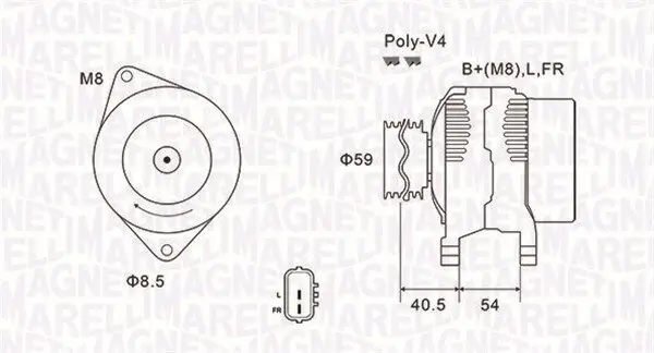 Generator 14 V MAGNETI MARELLI 063731927010