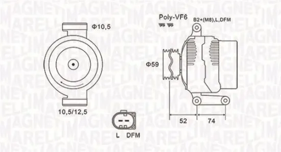 Generator 14 V MAGNETI MARELLI 063731928010 Bild Generator 14 V MAGNETI MARELLI 063731928010