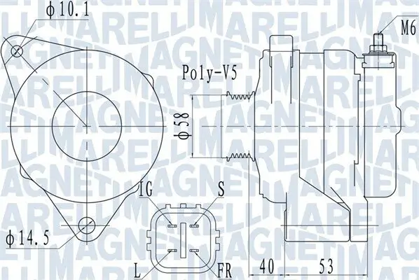 Generator 14 V MAGNETI MARELLI 063731950010