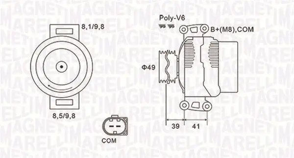 Generator 14 V MAGNETI MARELLI 063731953010
