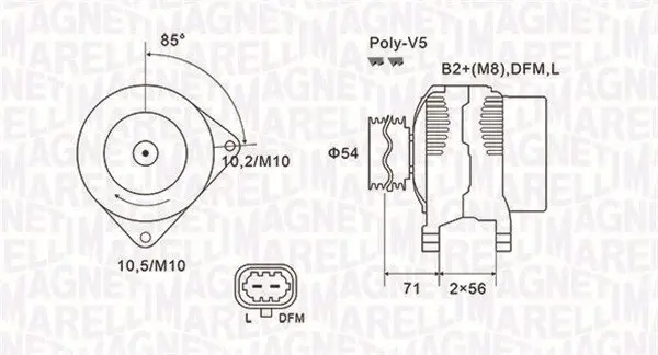 Generator 14 V MAGNETI MARELLI 063731960010