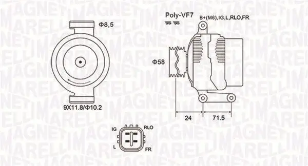 Generator 12 V MAGNETI MARELLI 063732029010