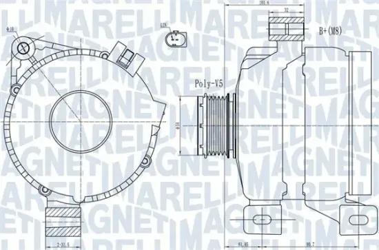 Generator 14 V MAGNETI MARELLI 063731968010 Bild Generator 14 V MAGNETI MARELLI 063731968010