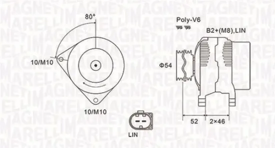 Generator 14 V MAGNETI MARELLI 063731970010 Bild Generator 14 V MAGNETI MARELLI 063731970010
