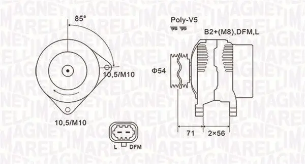 Generator 14 V MAGNETI MARELLI 063731973010