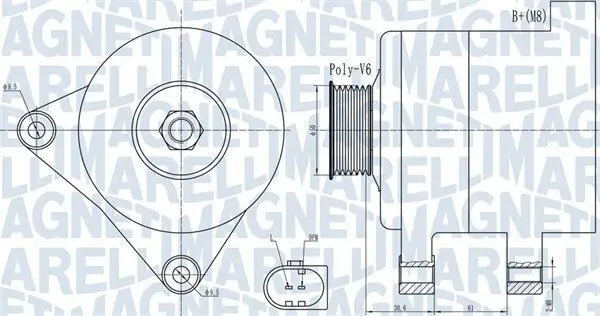 Generator 14 V MAGNETI MARELLI 063731985010