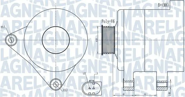 Generator 14 V MAGNETI MARELLI 063731986010