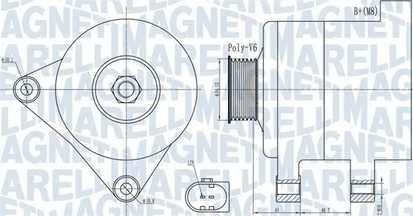 Generator 14 V MAGNETI MARELLI 063732000010