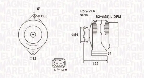 Generator 14 V MAGNETI MARELLI 063732005010