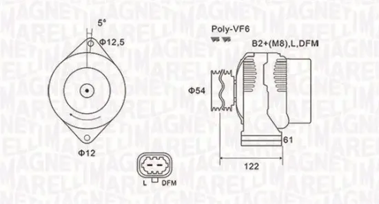 Generator 14 V MAGNETI MARELLI 063732005010 Bild Generator 14 V MAGNETI MARELLI 063732005010