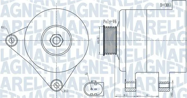 Generator 14 V MAGNETI MARELLI 063732011010