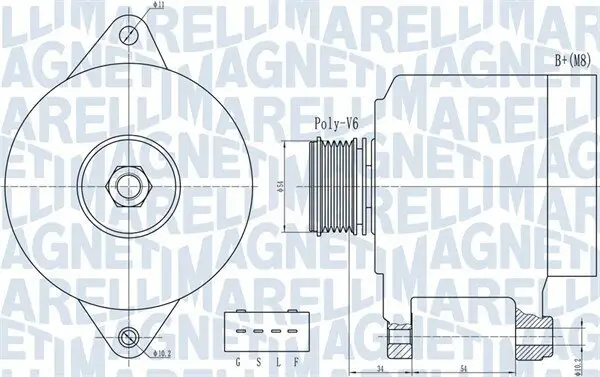 Generator 14 V MAGNETI MARELLI 063732013010