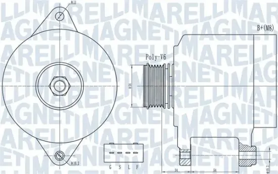 Generator 14 V MAGNETI MARELLI 063732013010 Bild Generator 14 V MAGNETI MARELLI 063732013010
