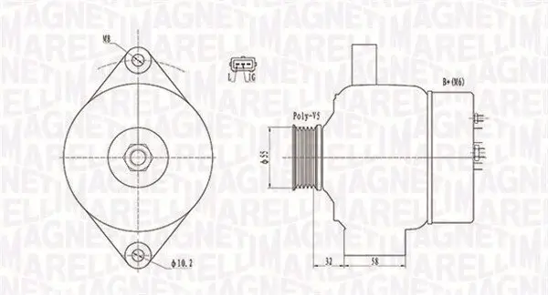 Generator 12 V MAGNETI MARELLI 063732026010