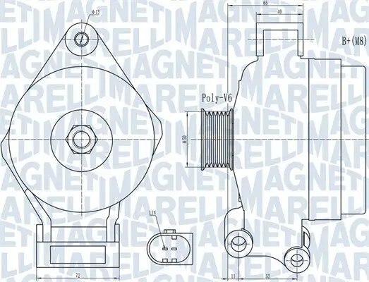 Generator 14 V MAGNETI MARELLI 063732044010