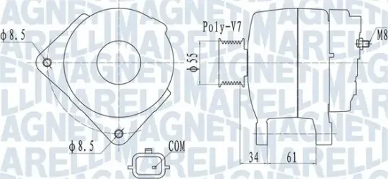 Generator 14 V MAGNETI MARELLI 063732054010 Bild Generator 14 V MAGNETI MARELLI 063732054010