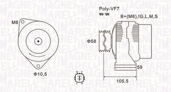 Generator 14 V MAGNETI MARELLI 063732069010