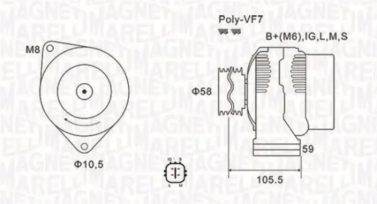 Generator 14 V MAGNETI MARELLI 063732069010 Bild Generator 14 V MAGNETI MARELLI 063732069010