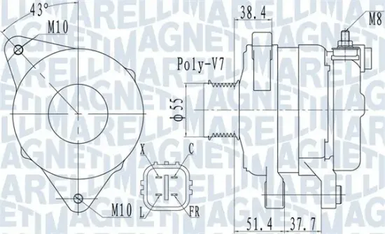 Generator 14 V MAGNETI MARELLI 063732121010 Bild Generator 14 V MAGNETI MARELLI 063732121010