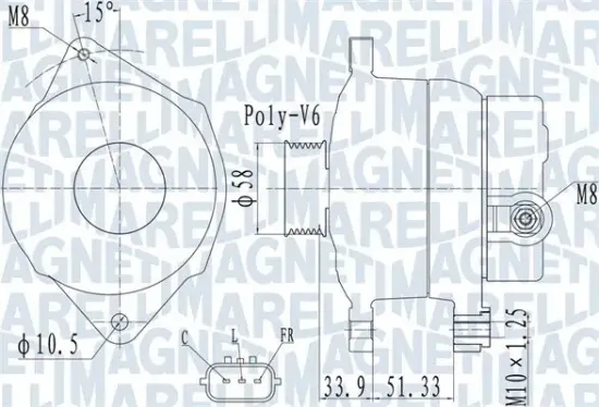 Generator 14 V MAGNETI MARELLI 063732138010 Bild Generator 14 V MAGNETI MARELLI 063732138010
