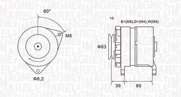 Generator 14 V MAGNETI MARELLI 063735060010