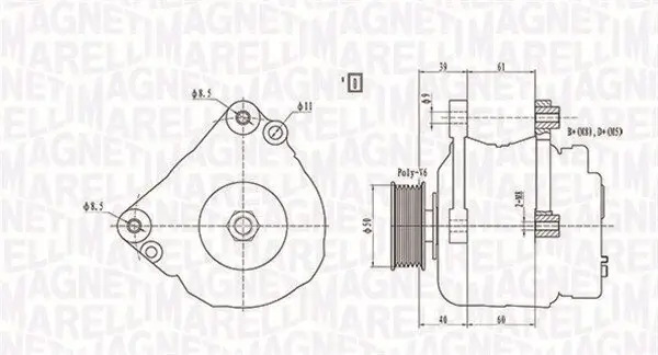 Generator 12 V MAGNETI MARELLI 063738290010