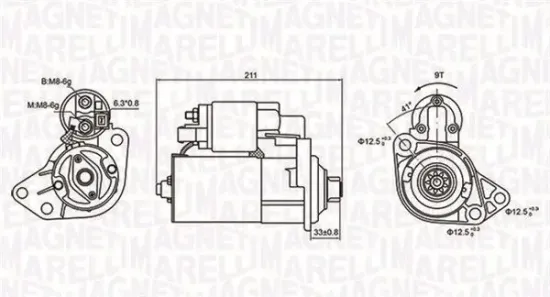 Starter 12 V 1,1 kW MAGNETI MARELLI 063721062010 Bild Starter 12 V 1,1 kW MAGNETI MARELLI 063721062010