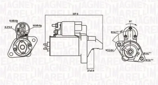 Starter 12 V 1,4 kW MAGNETI MARELLI 063721074010 Bild Starter 12 V 1,4 kW MAGNETI MARELLI 063721074010