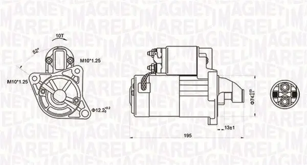 Starter 12 V 1 kW MAGNETI MARELLI 063721096010