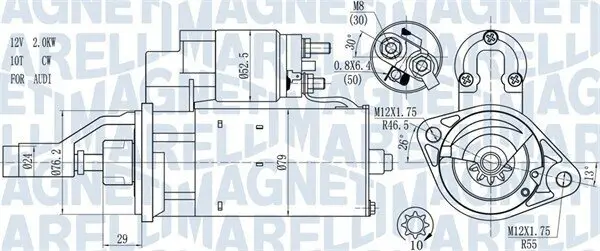 Starter 12 V 2 kW MAGNETI MARELLI 063721114010