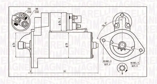 Starter 12 V 2 kW MAGNETI MARELLI 063721135010