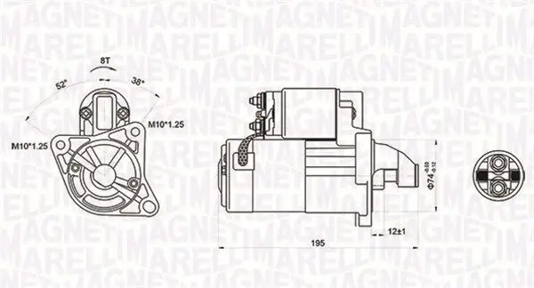 Starter 12 V 1 kW MAGNETI MARELLI 063721136010