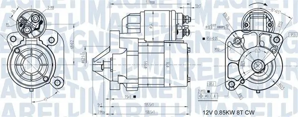 Starter 12 V 0,8 kW MAGNETI MARELLI 063721186010