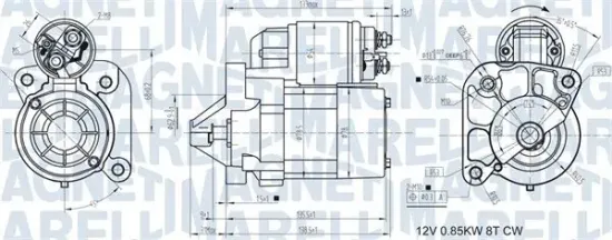 Starter 12 V 0,8 kW MAGNETI MARELLI 063721186010 Bild Starter 12 V 0,8 kW MAGNETI MARELLI 063721186010