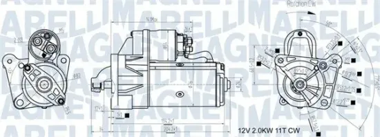 Starter 12 V 1,9 kW MAGNETI MARELLI 063721193010 Bild Starter 12 V 1,9 kW MAGNETI MARELLI 063721193010