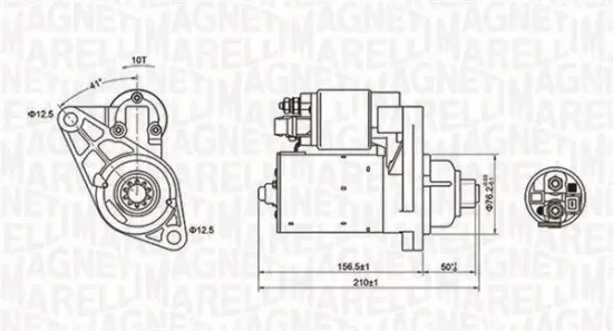 Starter 12 V 1,1 kW MAGNETI MARELLI 063721197010 Bild Starter 12 V 1,1 kW MAGNETI MARELLI 063721197010