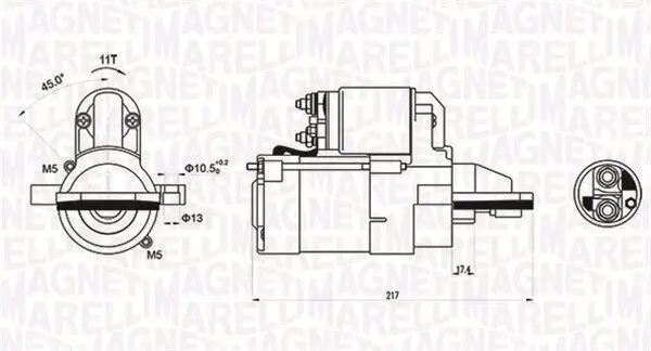 Starter 12 V 1,4 kW MAGNETI MARELLI 063721246010 Bild Starter 12 V 1,4 kW MAGNETI MARELLI 063721246010