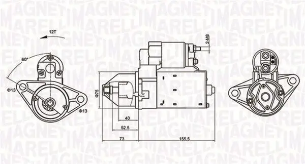 Starter 12 V 1,1 kW MAGNETI MARELLI 063721253010