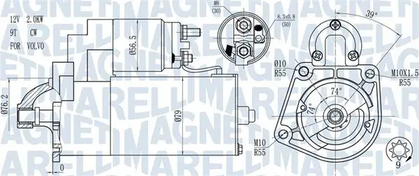Starter 12 V 2 kW MAGNETI MARELLI 063721271010