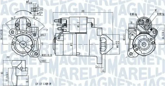 Starter 12 V 1,4 kW MAGNETI MARELLI 063721273010 Bild Starter 12 V 1,4 kW MAGNETI MARELLI 063721273010