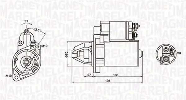 Starter 12 V 1,1 kW MAGNETI MARELLI 063721283010