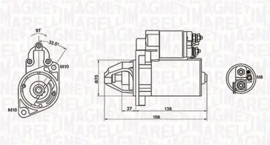 Starter 12 V 1,1 kW MAGNETI MARELLI 063721283010 Bild Starter 12 V 1,1 kW MAGNETI MARELLI 063721283010