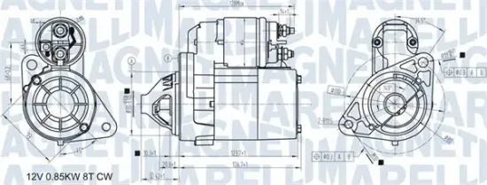 Starter 12 V 0,8 kW MAGNETI MARELLI 063721307010 Bild Starter 12 V 0,8 kW MAGNETI MARELLI 063721307010