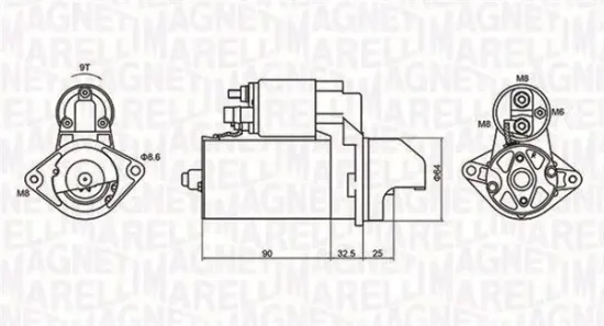 Starter 12 V 1,1 kW MAGNETI MARELLI 063721334010 Bild Starter 12 V 1,1 kW MAGNETI MARELLI 063721334010