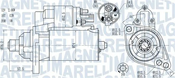 Starter 12 V 1,7 kW MAGNETI MARELLI 063721397010
