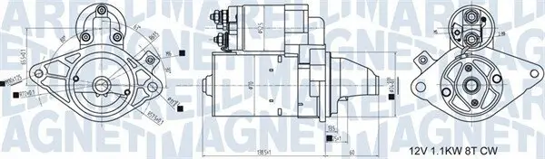 Starter 12 V 1,1 kW MAGNETI MARELLI 063721407010