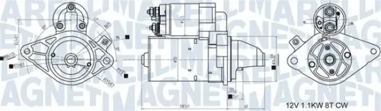 Starter 12 V 1,1 kW MAGNETI MARELLI 063721407010 Bild Starter 12 V 1,1 kW MAGNETI MARELLI 063721407010