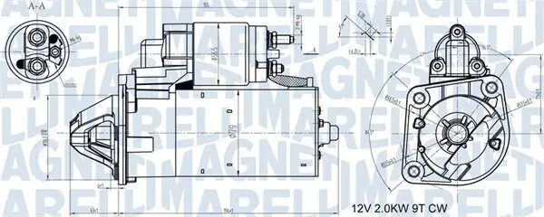 Starter 12 V 2 kW MAGNETI MARELLI 063721408010