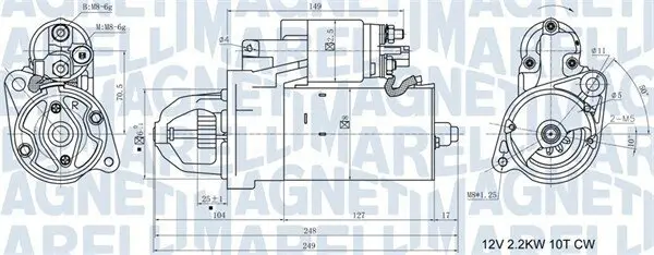 Starter 12 V 2,2 kW MAGNETI MARELLI 063721411010